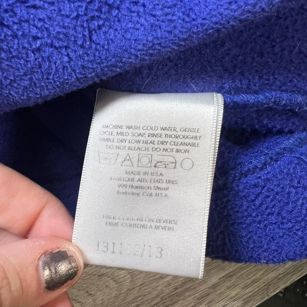 The North Face Fleece Hoodie Unisex M Blue Vintage Full Zip Made In USA Gorpcore